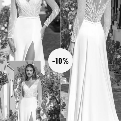 Déstockage robes de mariée discount réduction soldes outlet divina sposa logues manches fente - Marie Et Vous