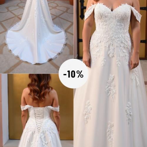 Déstockage robes de mariée discount réduction luxembourg outlet bustier manches tombantes - Marie Et Vous