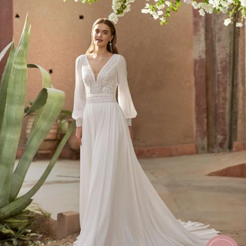 Robe de mariée style Bohème longue manche dentelle - Marie Et Vous