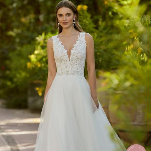 Robe de mariée Jolie ronde tulle col v - Marie Et Vous