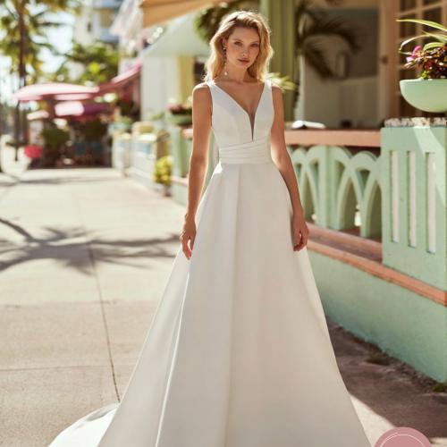 Robe de mariée Jolie ronde ceinture drapé - Marie Et Vous