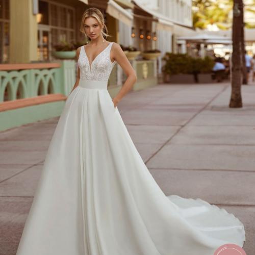 Robe de mariée Princesse satin perles dentelle - Marie Et Vous