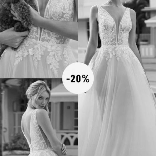 Déstockage robes de mariée discount réduction Luna Novias Luxembourg princesse paillettes Caterina - Marie Et Vous