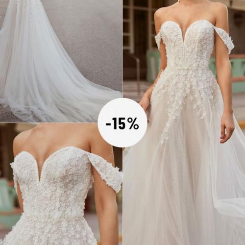 Déstockage robes de mariée discount réduction Luna Novias Cayetana Luxembourg princesse bustier - Marie Et Vous