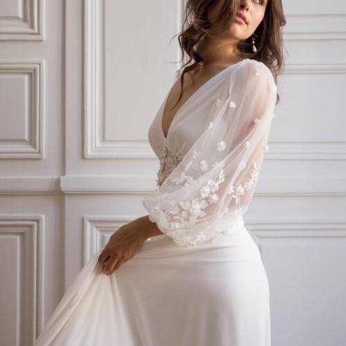 Robe de mariée style Bohème boho dentelles manches - Marie Et Vous
