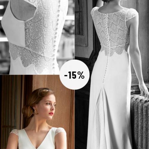 Déstockage robes de mariée discount réduction Noa Lambert Créations soldes outlet dentelle - Marie Et Vous
