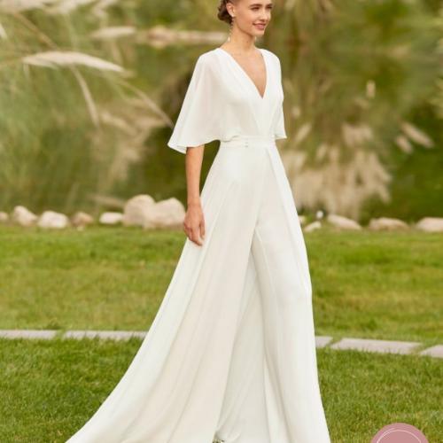 Robe de mariée style Civil atypique combinaison pantalon combi - Marie Et Vous