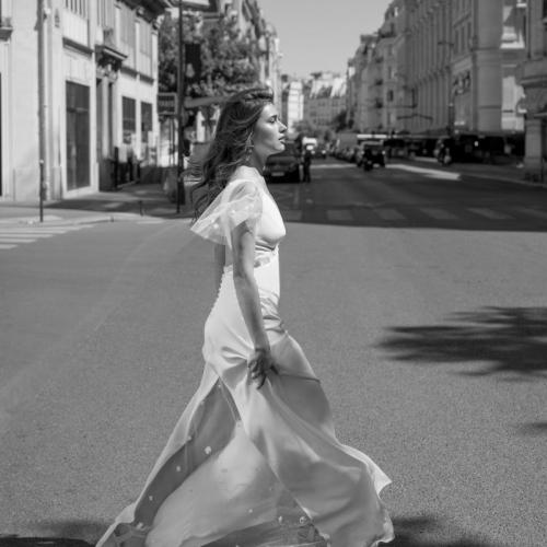 Robe de mariée style Bohème boho dentelle fente manches - Marie Et Vous
